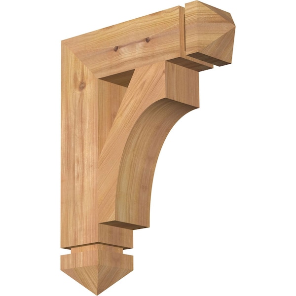 Ekena Millwork Westlake Arts & Crafts Smooth Bracket, Western Red Cedar, 3 1/2"W x 14"D x 18"H BKT04X14X18WTL03SWR - main